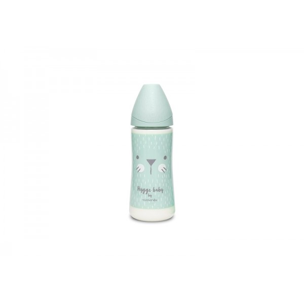 Бутылочка 360 мл, круглая соска быстрый поток, Suavinex - Уютные истории, бирюзовая