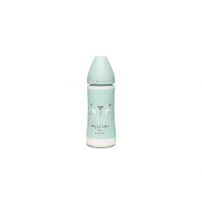 Бутылочка 360 мл, круглая соска быстрый поток, Suavinex - Уютные истории, бирюзовая