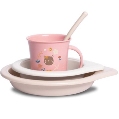 Набір посуду для годування Suavinex Лісові історії, рожевий