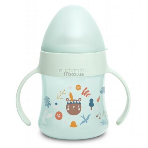 Поильник-непроливайка Suavinex "Лесные истории" 150 мл, + 4 месяца, зеленый