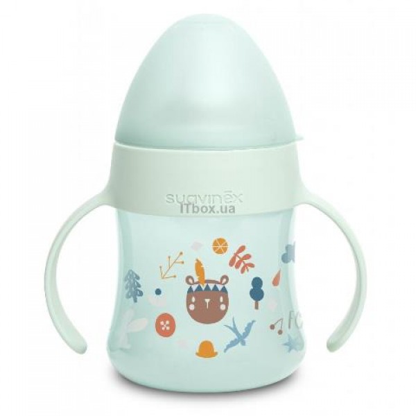 Поильник-непроливайка Suavinex "Лесные истории" 150 мл, + 4 месяца, зеленый