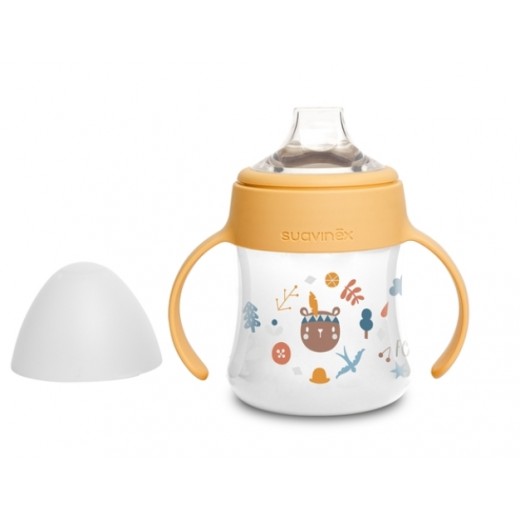 Поильник-непроливайка 150 мл Suavinex "Лесные истории",+ 4 месяца, желтый 