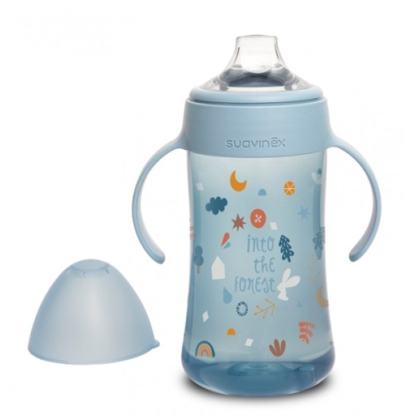 Поїльник-непроливайка Suavinex "Лісові історії" 270 мл, + 4 місяці, блакитний