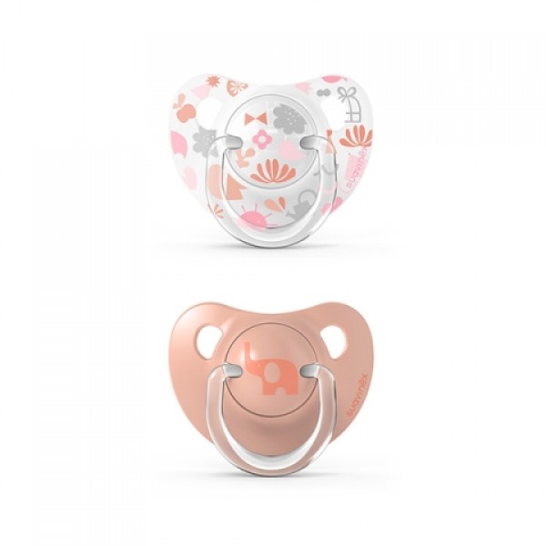 Пустышка анатомическая 2 шт, 6-18 месяцев, Истории малышей, оранжевая - Suavinex