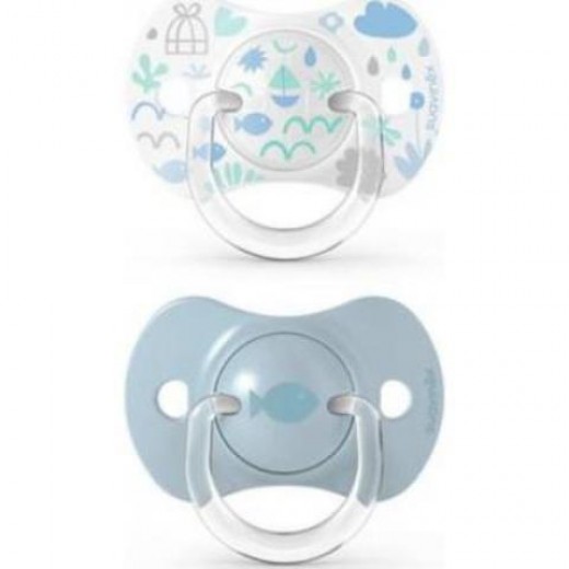 Пустышка анатомическая 2 шт, 0-6 месяцев, Истории малышей, голубая - Suavinex Пустышка анатомическая 2 шт, 0-6 месяцев, Истории малышей, голубая - Suavinex