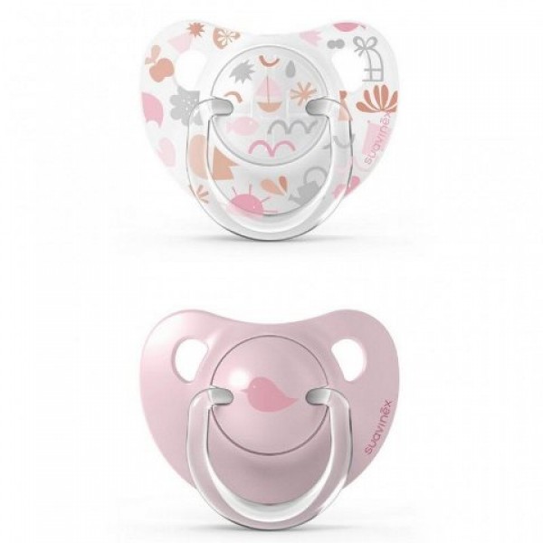 Пустышка анатомическая 2 шт, 0-6 месяцев, истории малышей, розовая - Suavinex