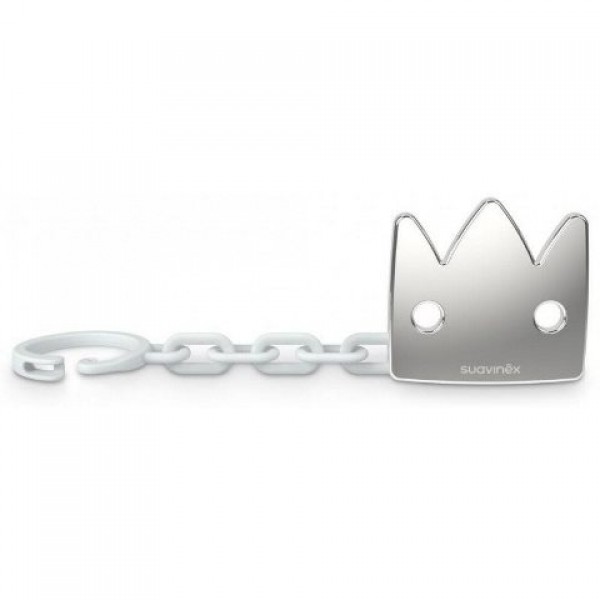 Клипса для пустышки Suavinex - Волшебные истории, серебряная корона