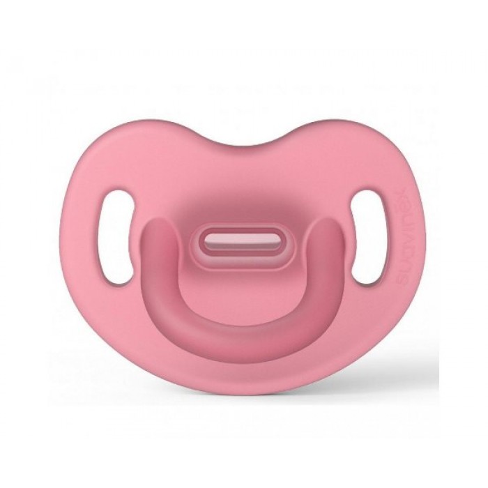 Пустышка силиконовая Suavinex анатомическая соска, 0-6 месяцев, розовая