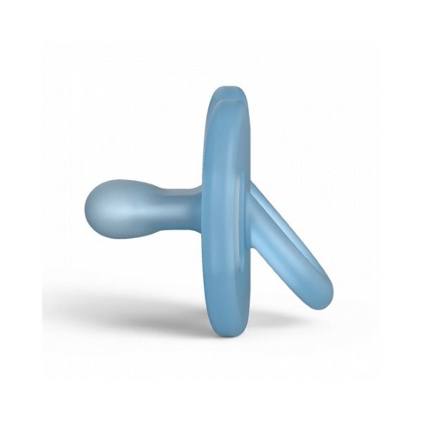 Пустышка силиконовая Suavinex физиологическая соска, 0-6 месяцев, голубая