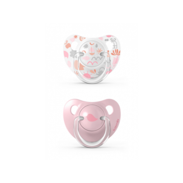 Пустышка физиологическая Suavinex, 2 шт, 0-6 месяцев, Истории малышей, розовая