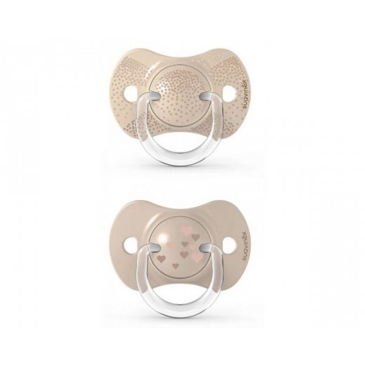 Пустышка физиологическая Suavinex, 2 шт, 0-6 месяцев, Волшебные истории, золотое сердце