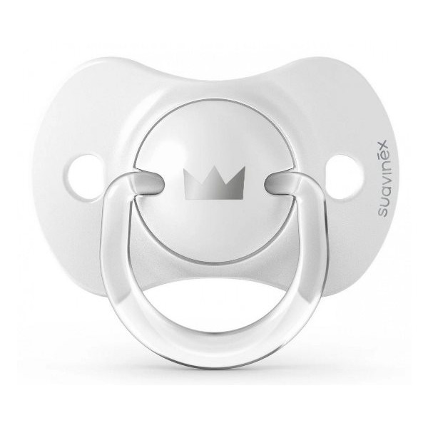 Пустышка физиологическая Suavinex, 2 шт, 0-6 месяцев, серебряная корона