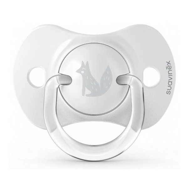 Пустышка физиологическая Suavinex, 2 шт, 0-6 месяцев, Истории лисы, серая