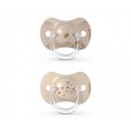 Пустышка физиологическая Suavinex, 2 шт, 6-18 месяцев, Волшебные истории золотое сердце