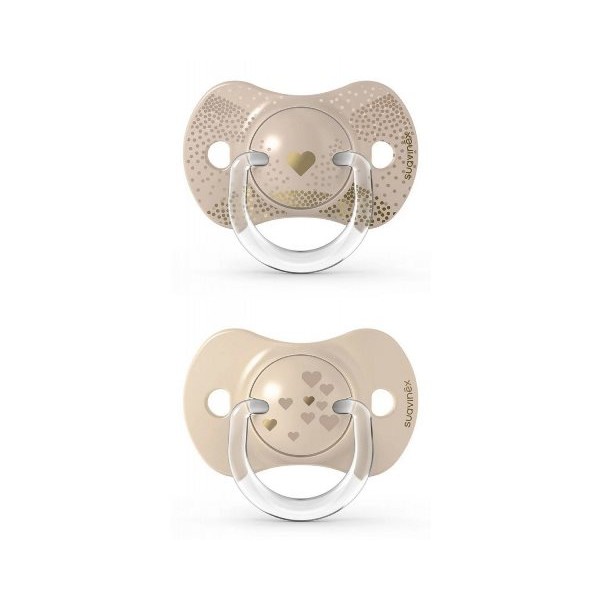 Пустышка физиологическая Suavinex, 2 шт, 6-18 месяцев, Волшебные истории золотое сердце