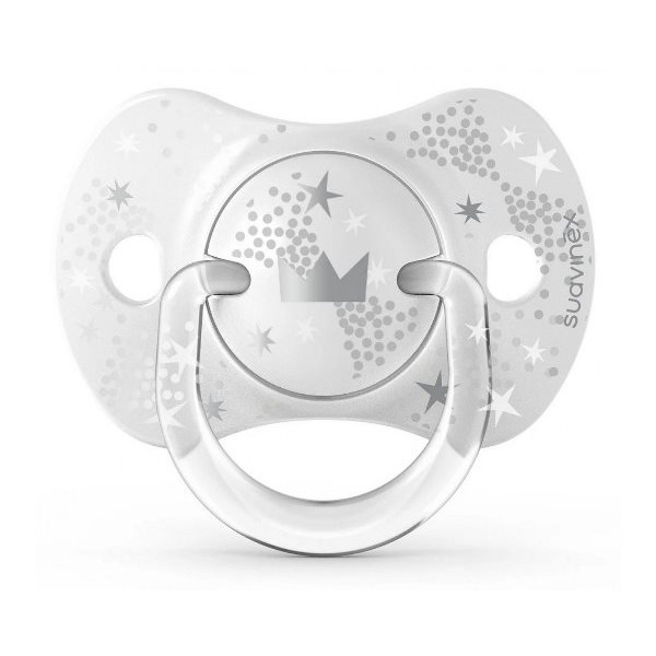 Пустышка физиологическая Suavinex, 2 шт, 6-18 месяцев, Волшебные истории, серебряная корона