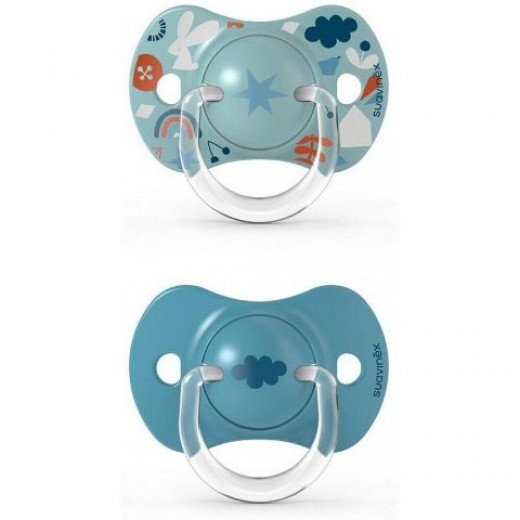 Пустушка фізіологічна Suavinex, 2 шт, 6-18 місяців, Лісові історії, блакитна