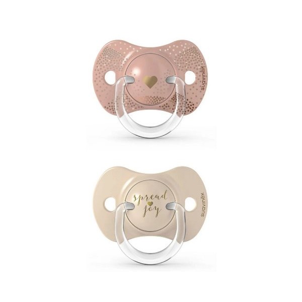 Пустышка физиологическая Suavinex, 2 шт, +18 месяцев, Волшебные истории, золотое сердце