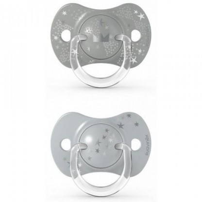 Пустышка физиологическая Suavinex, 2 шт, +18 месяцев, Волшебные истории, серебряная корона