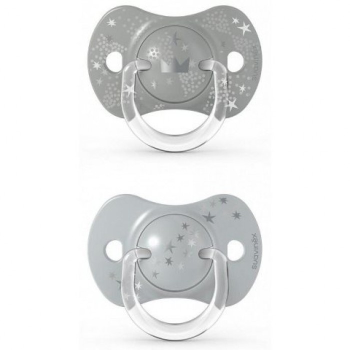 Пустышка физиологическая Suavinex, 2 шт, +18 месяцев, Волшебные истории, серебряная корона