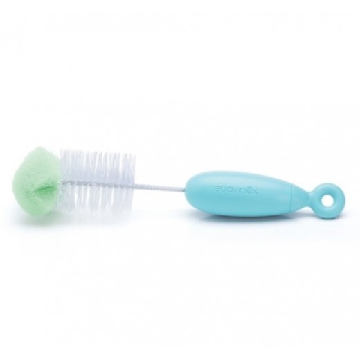 Щіточка для миття пляшечок 2 в 1 Suavinex, блакитна