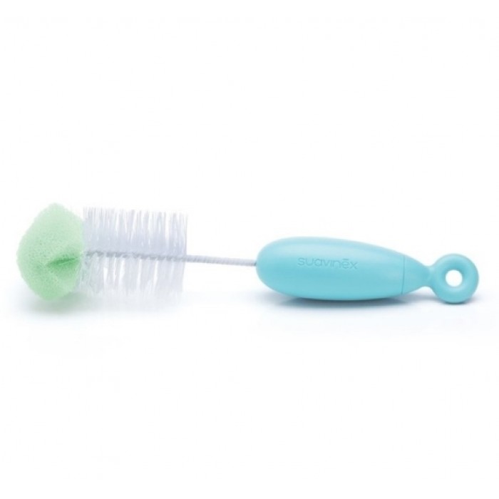 Щіточка для миття пляшечок 2 в 1 Suavinex, блакитна