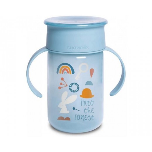 Бутылка-непроливайка 360 мл Suavinex - Лесные истории, голубая