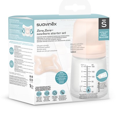 Набір Suavinex ZERO.ZERO (пляшечка 180 мл + пустушка SX Pro MINI)