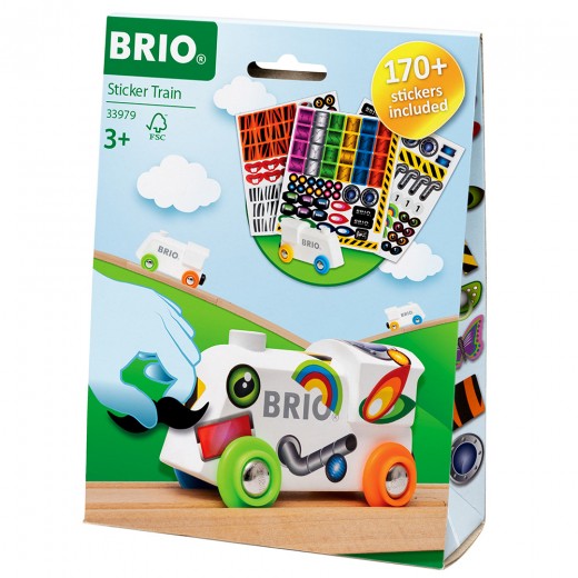 Локомотив BRIO с наклейками