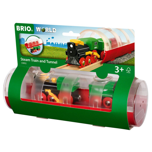 Паровоз для железной дороги BRIO с тоннелем (33892)