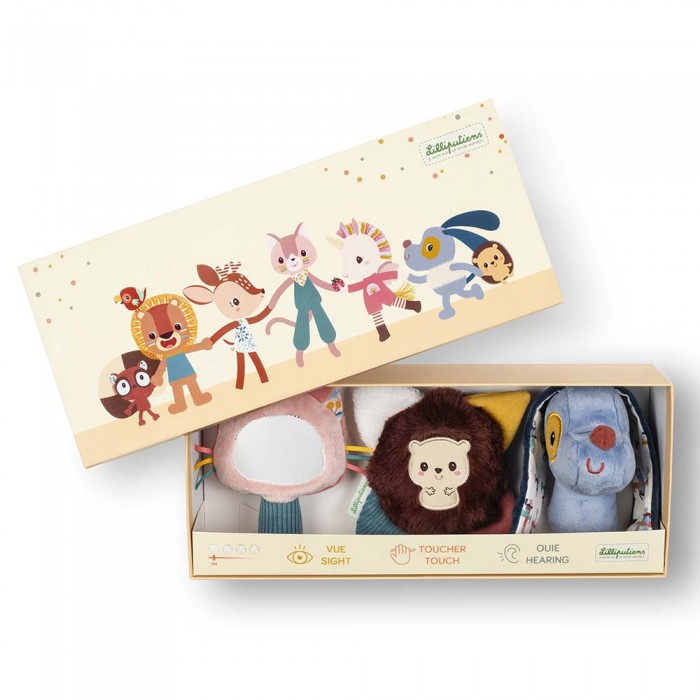 Набір з 3 брязкалець Lilliputiens Собачка Жюль (83587)