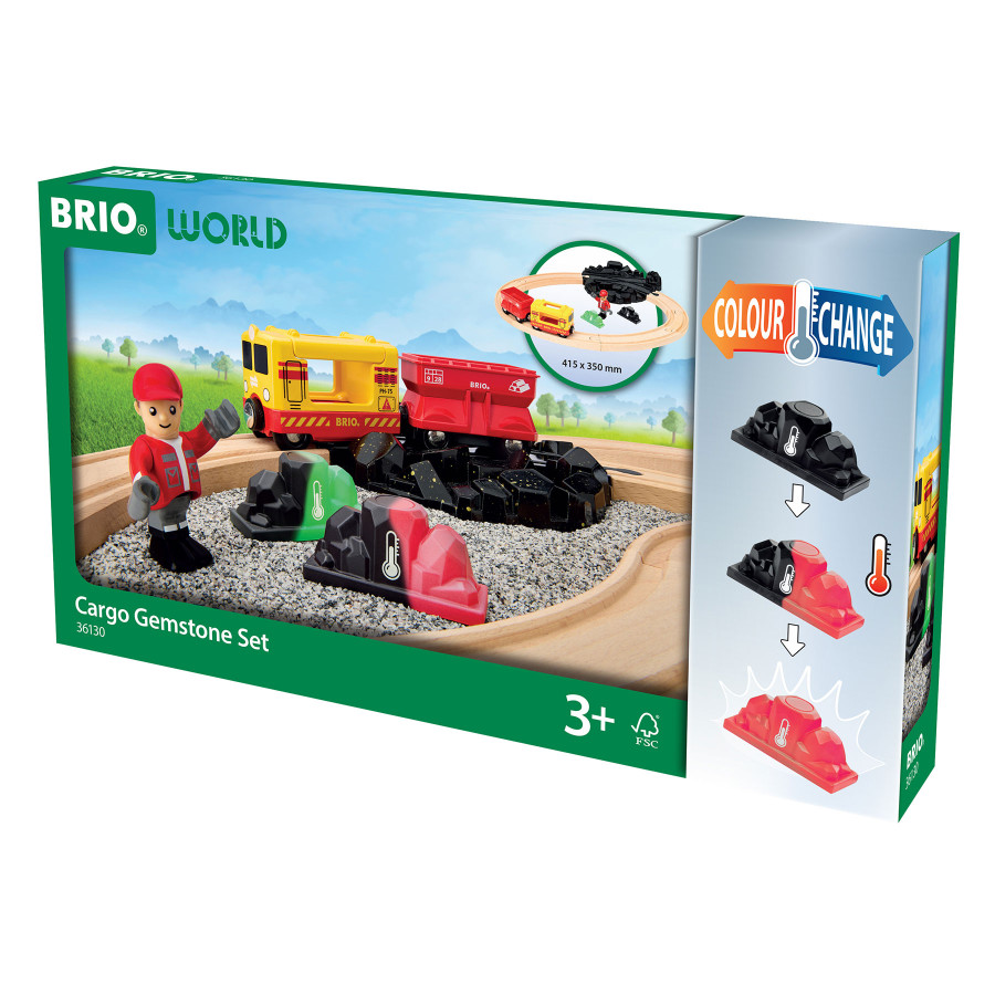 Детская железная дорога BRIO 36130 с грузовым поездом и рельсами — подарок ребёнку от 3 лет