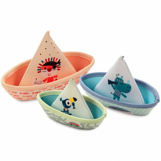 Іграшка для ванної Lilliputiens Три Кораблики Джунглі