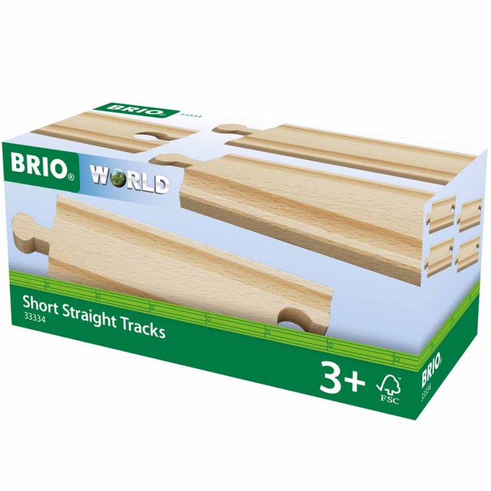 Рейки для залізниці BRIO прямі 108 мм (33334)