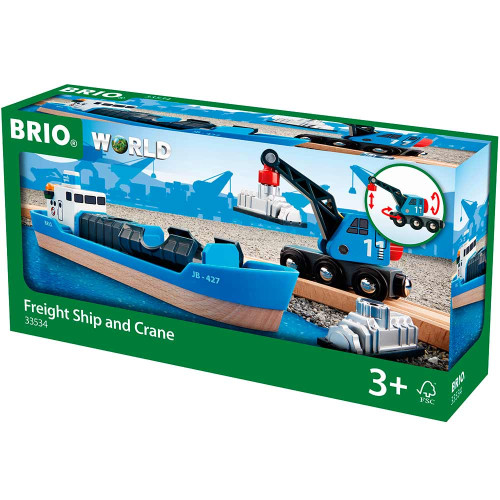 Корабль для железной дороги BRIO с вагоном-краном