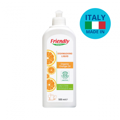 Органічний засіб для посуду Friendly Organic, апельсинове масло, 500 мл
