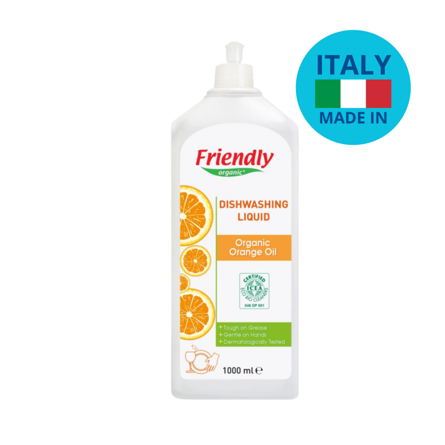 Органічний засіб для посуду Friendly Organic, апельсинове масло 1 літр