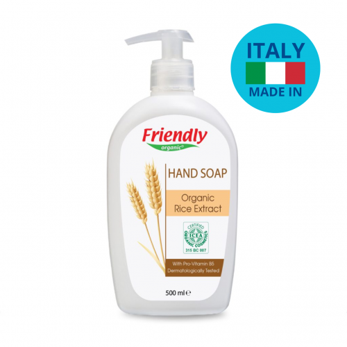 Жидкое мыло для рук Friendly Organic, экстракт риса, 500 мл