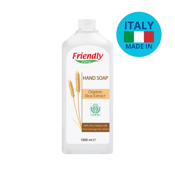Жидкое мыло для рук Friendly Organic, экстракт риса 1 л
