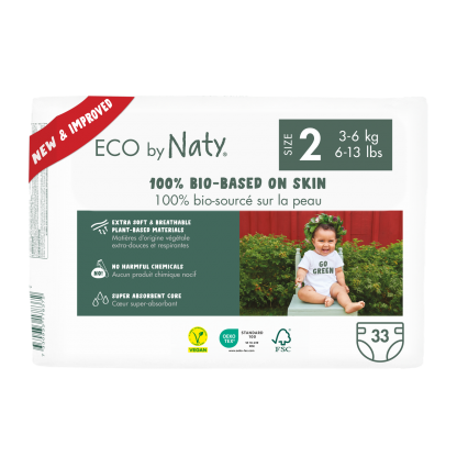 Органічні дитячі підгузки Eco by Naty, розмір 2 (3-6 кг) 33 шт.
