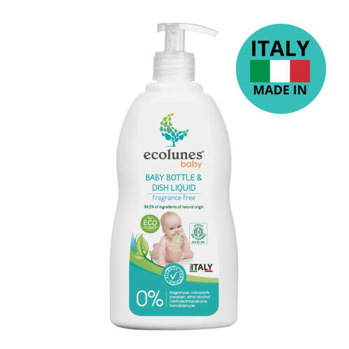 Гіпоалергенний органічний засіб для миття дитячого посуду, пляшок, сосок, Ecolunes, без запаху, 500 мл Гіпоалергенний органічний засіб для миття дитячого посуду, пляшок, сосок, Ecolunes, без запаху, 500 мл