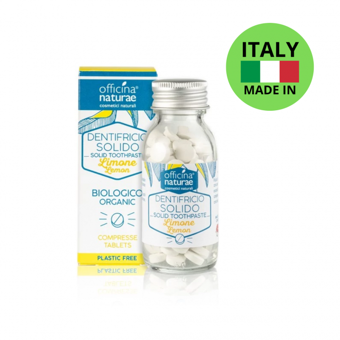 Органическая зубная паста лимонная в таблетках пресованная Officina Naturae, 40 г