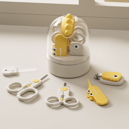 Набір дитячий манікюрний для новонароджених Діно білий колір Babyhood JC-901