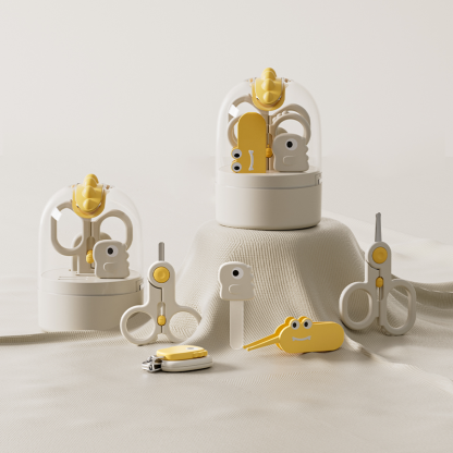 Набір дитячий манікюрний для новонароджених Діно білий колір Babyhood JC-901