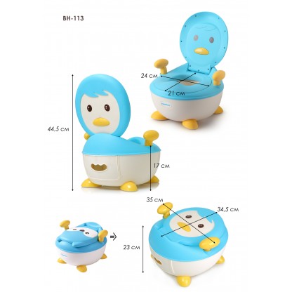 Дитячий горщик Пінгвін, блакитний - Babyhood