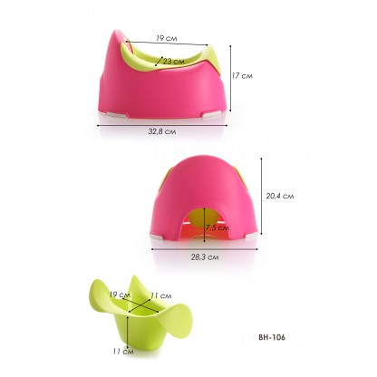 Дитячий горщик Дора, рожевий Babyhood BH-106P