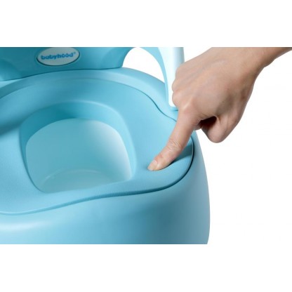 Дитячий горщик Каченя з поліуретановим кільцем, блакитний Babyhood BH-114BU