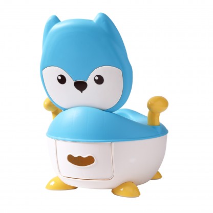 Дитячий горщик Лисиця з поліуретановим кільцем блакитний Babyhood BH-113FB