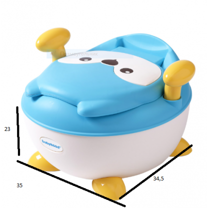 Дитячий горщик Лисиця з поліуретановим кільцем блакитний Babyhood BH-113FB