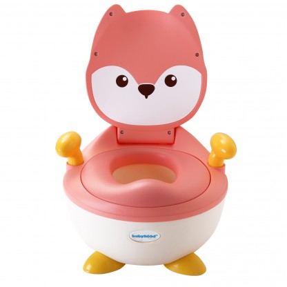 Дитячий горщик Лисиця з поліуретановим кільцем рожевий колір Babyhood ВН-113FP